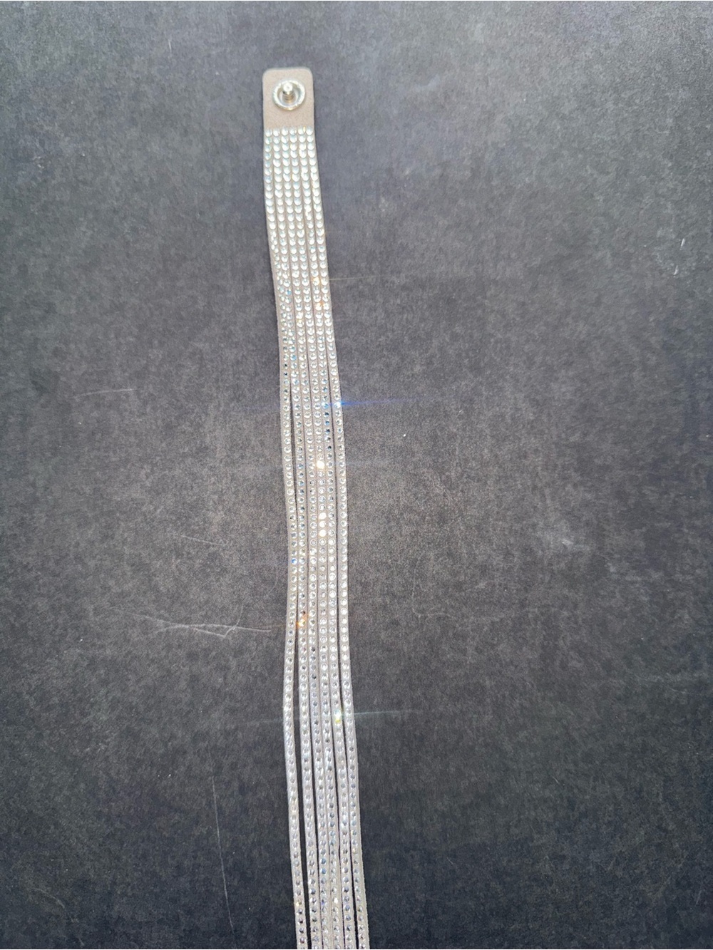 Silver rhinestone choker necklace - Picture 7 of 7